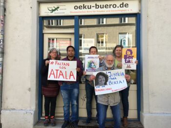 Zum fünften Todestag von Berta: Wir schlossen uns den weltweiten Rufen nach Ermittlungen und Gerichtsverfahren  gegen die Hintermänner an.