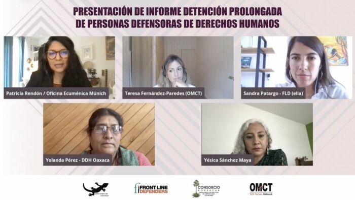 Screenshot während der virtuellen Veranstaltung zur Veröffentlichung des Berichts “Langanhaltende Inhaftierung von Menschenrechtsverteidiger*innen in Oaxaca“